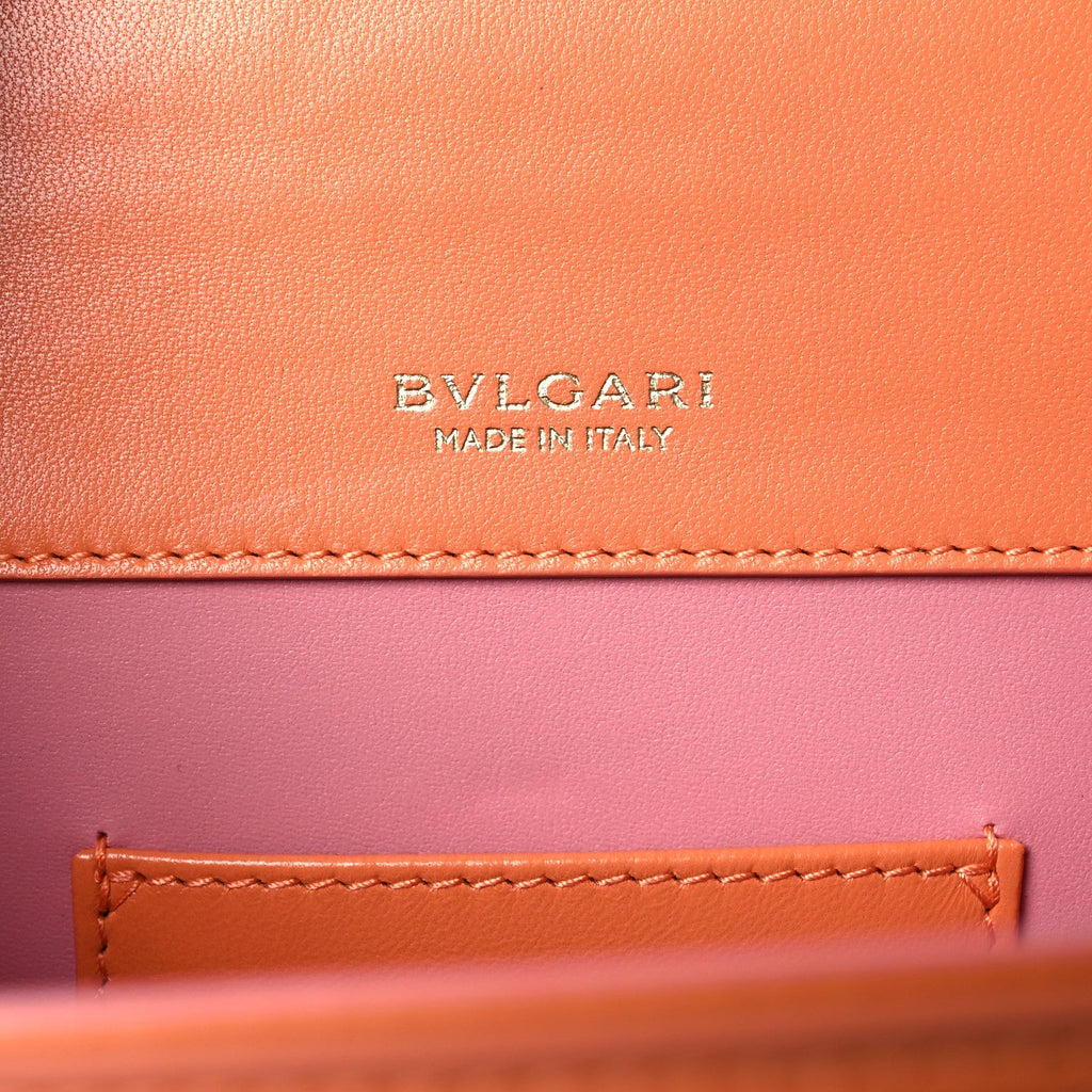 Calfskin Serpenti Forever Maxi Chain Crossbody Bag Orange