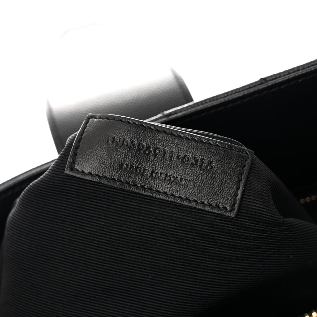 Grain De Poudre Matelasse Chevron Monogram Shopping Bag Black