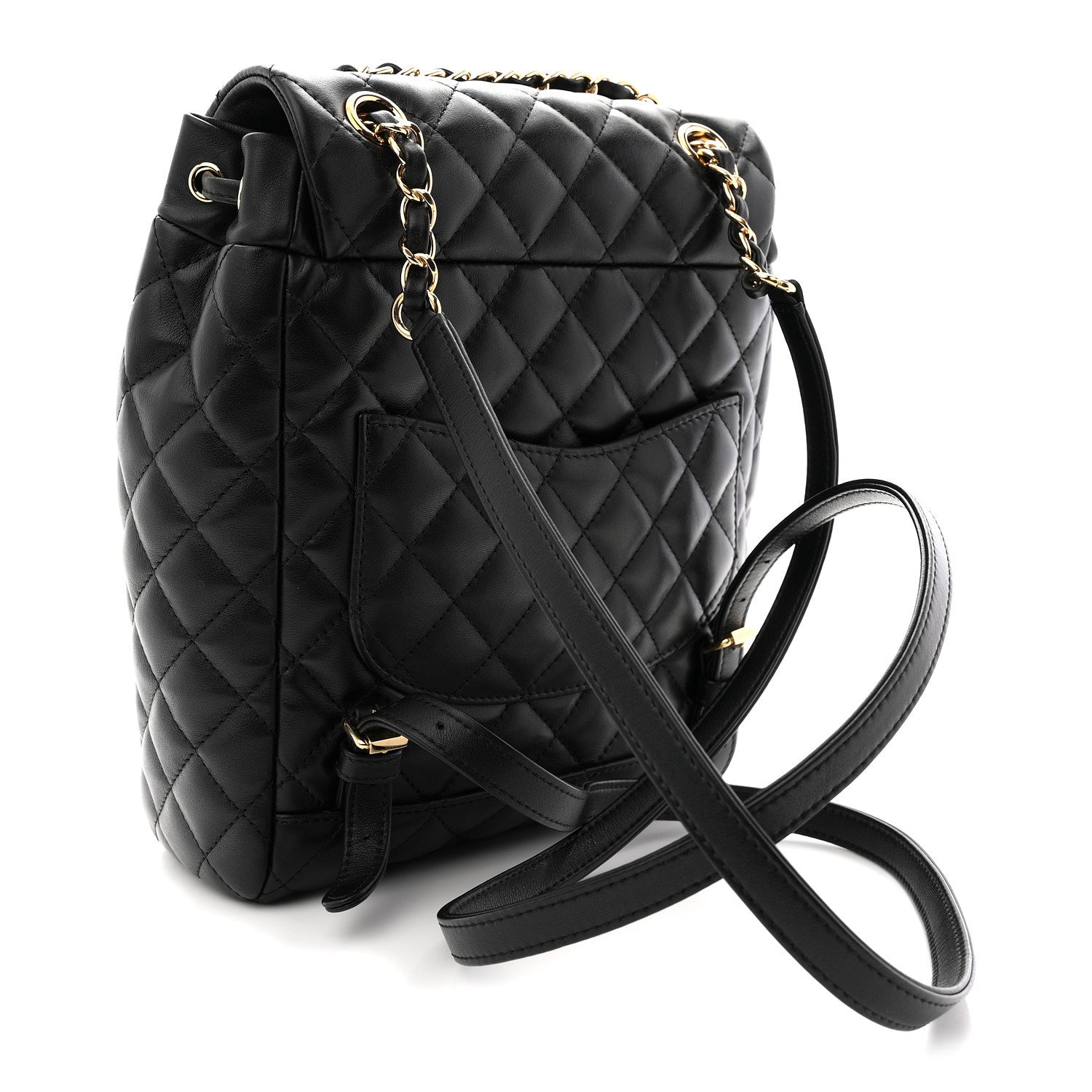 Lambskin Quilted Small Urban Spirit Backpack Black