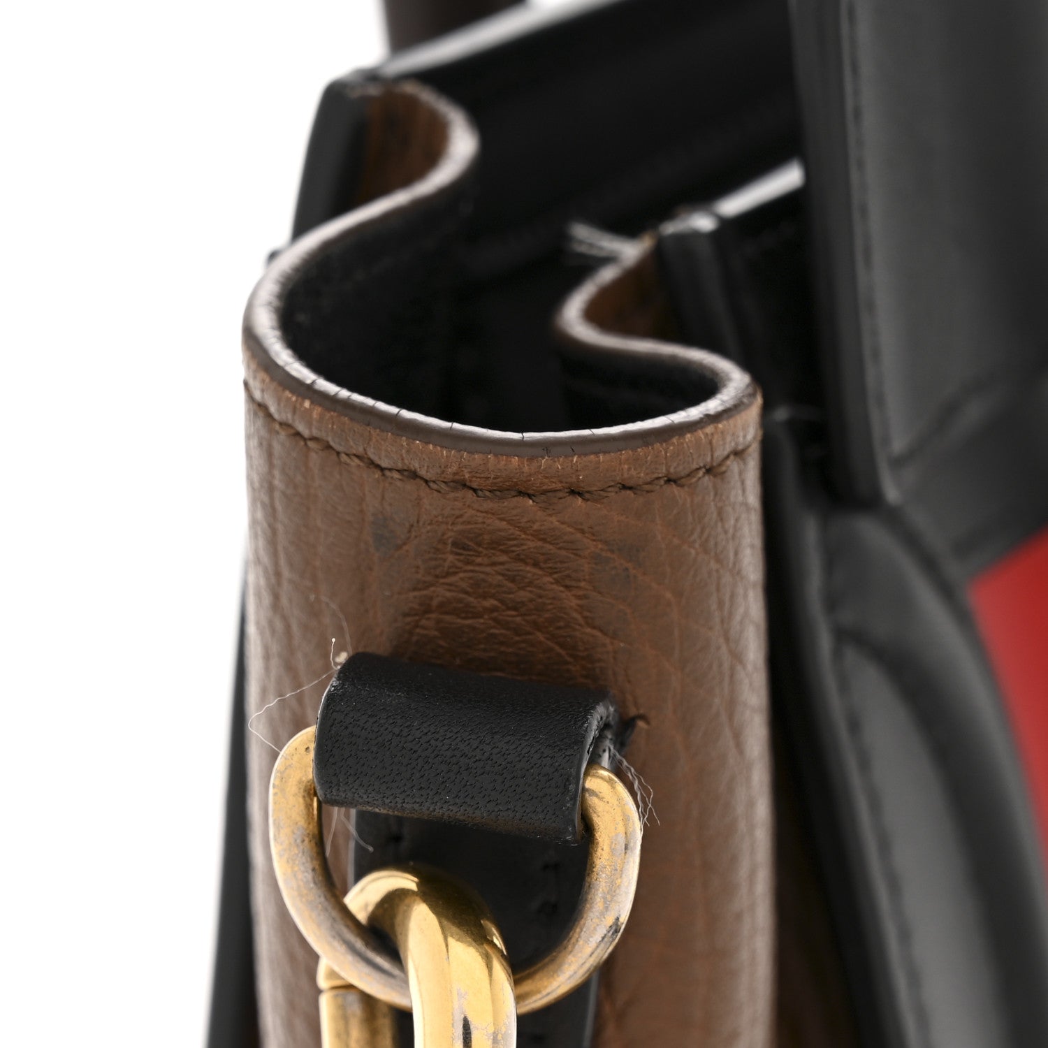 Smooth Calfskin Bullhide Nano Tri-Color Luggage Bright Red
