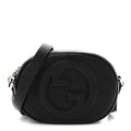 Sakai Be Green Calfskin Diagonal Stitched Mini Blondie Shoulder Bag Black