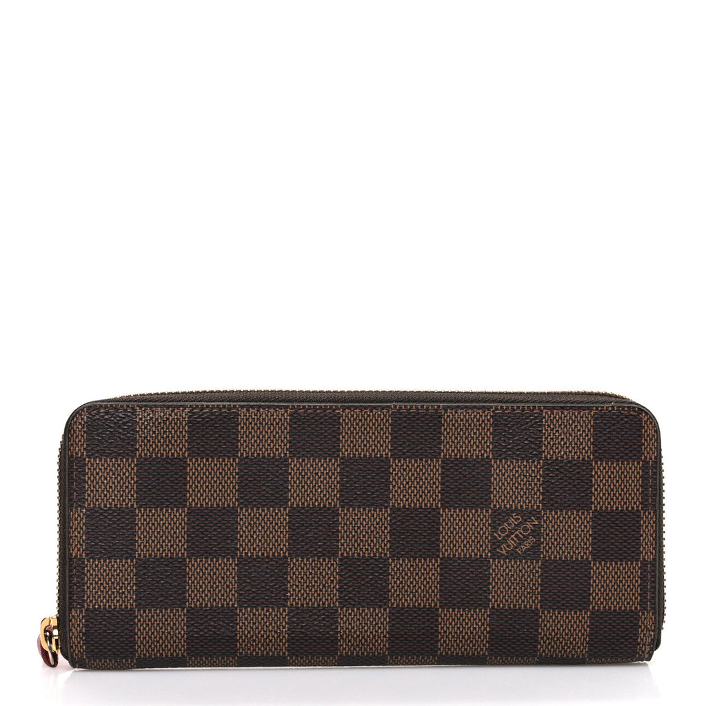 Damier Ebene Clemence Wallet Cherry
