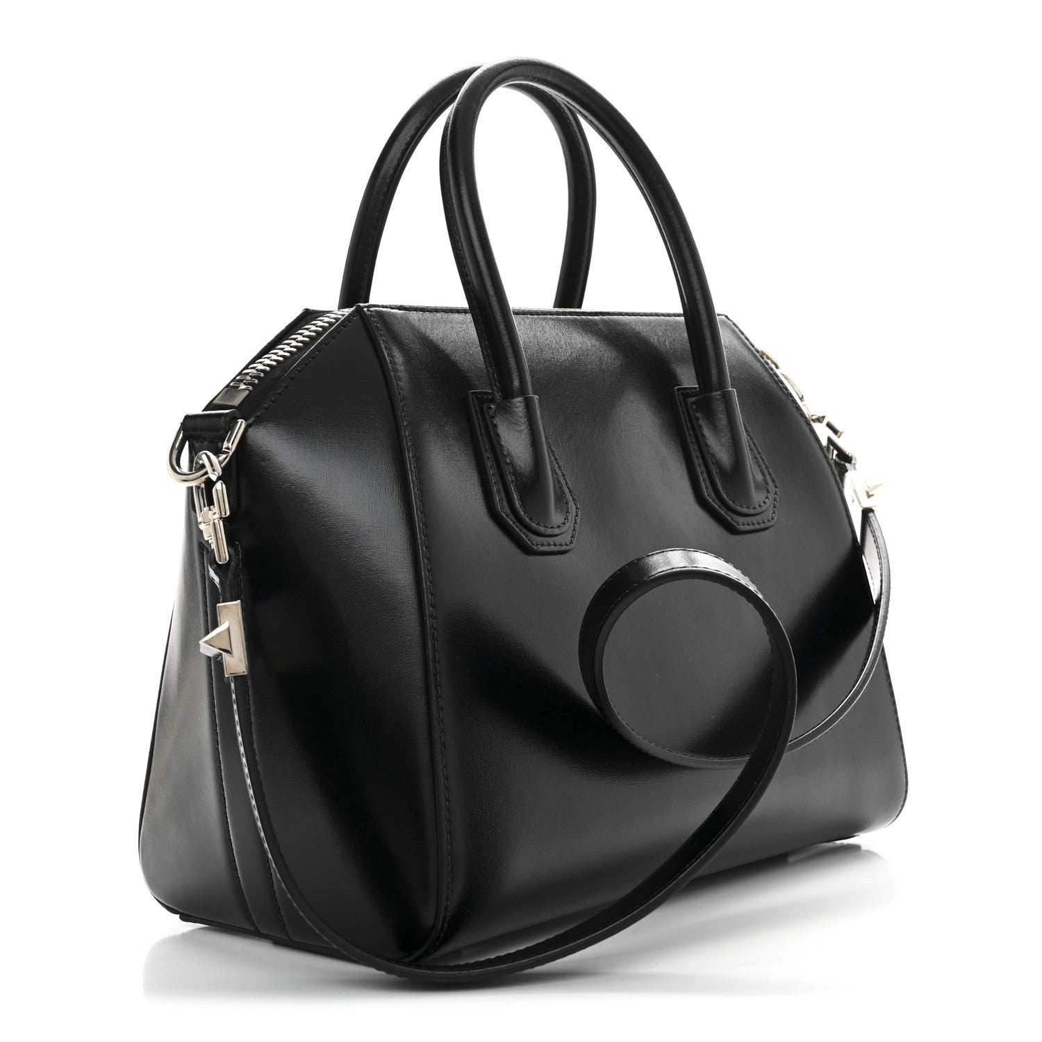 Shiny Lord Calfskin Medium Antigona Black