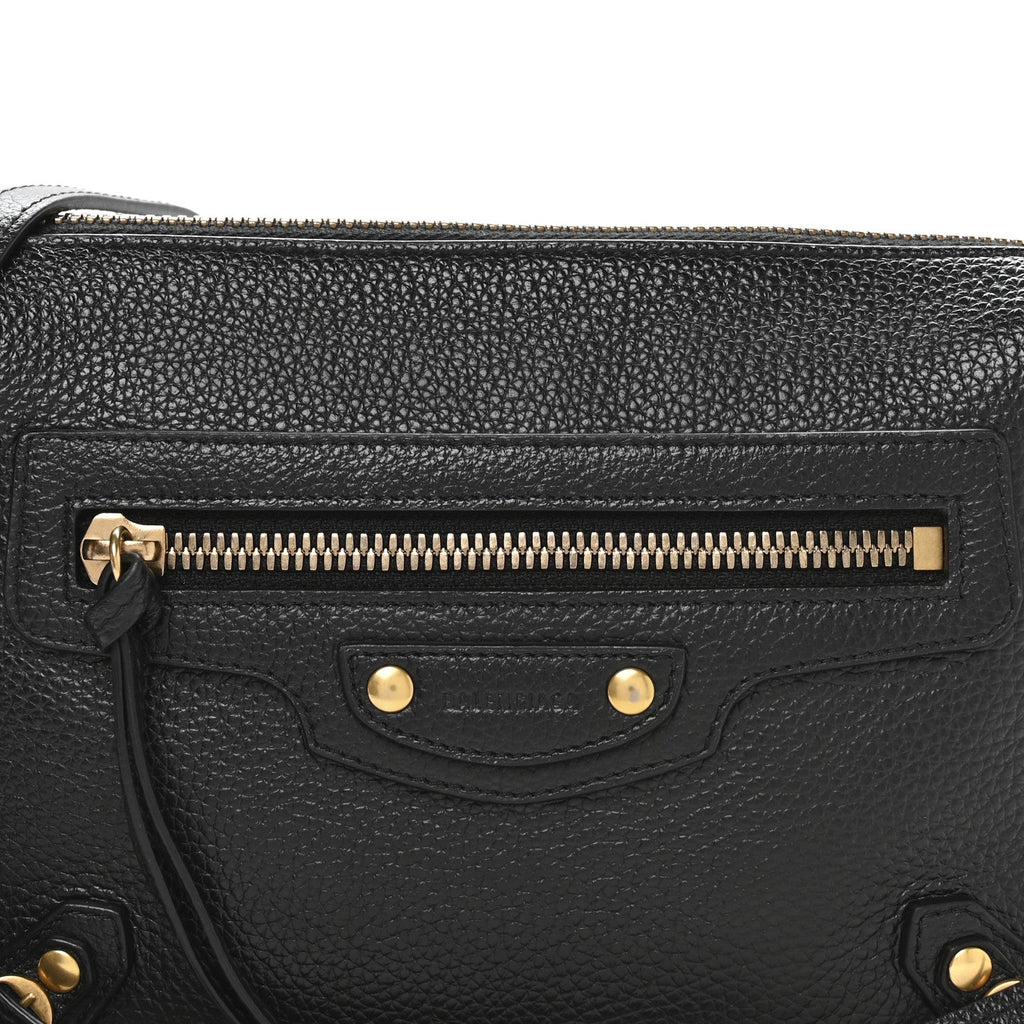 Grained Calfskin Neo Classic Gold Hardware Multipouch Black