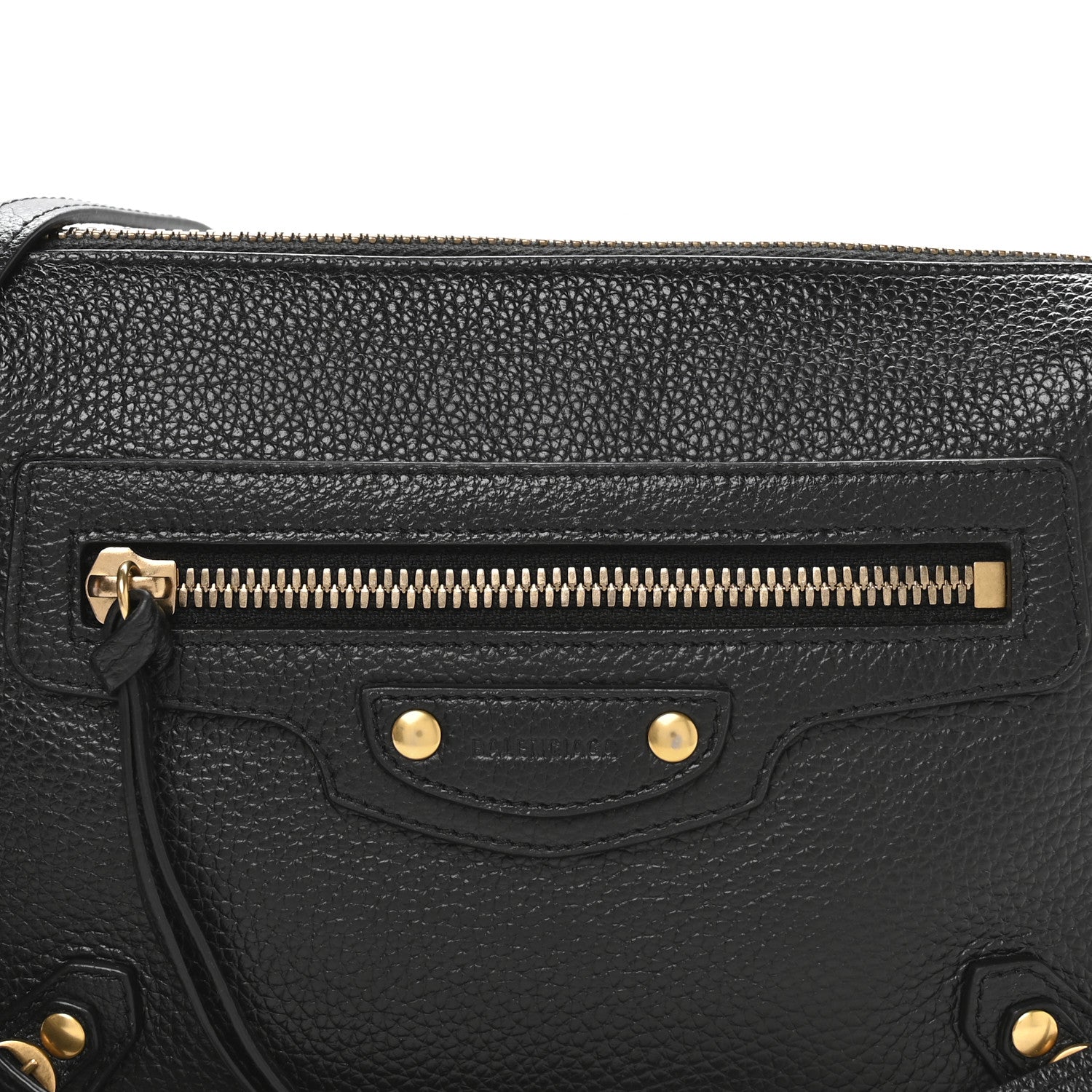 Grained Calfskin Neo Classic Gold Hardware Multipouch Black