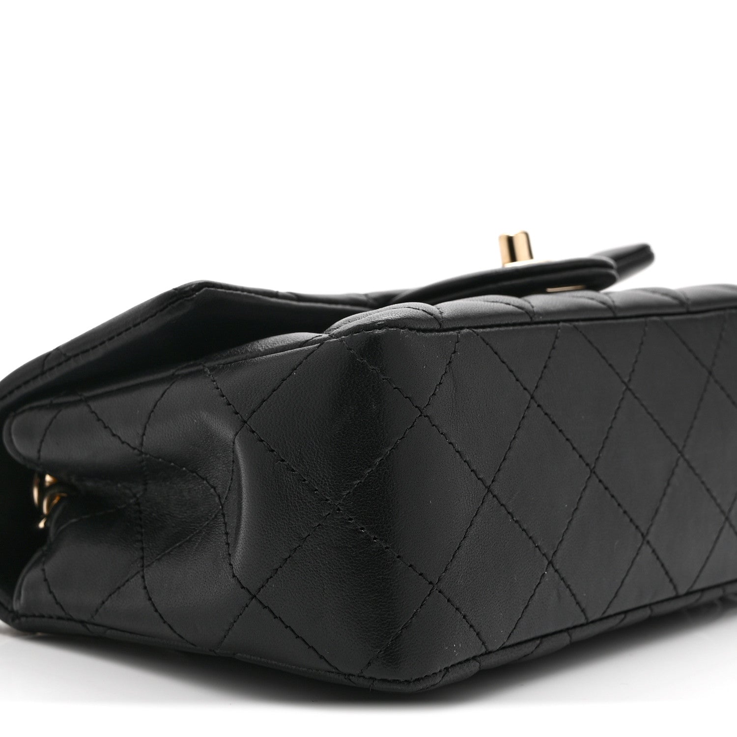 Lambskin Quilted Mini Coco Charms Rectangular Flap Black