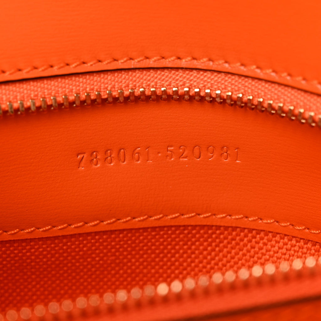 GG Monogram Textured Dollar Calfskin Small Luce Shoulder Bag Orange