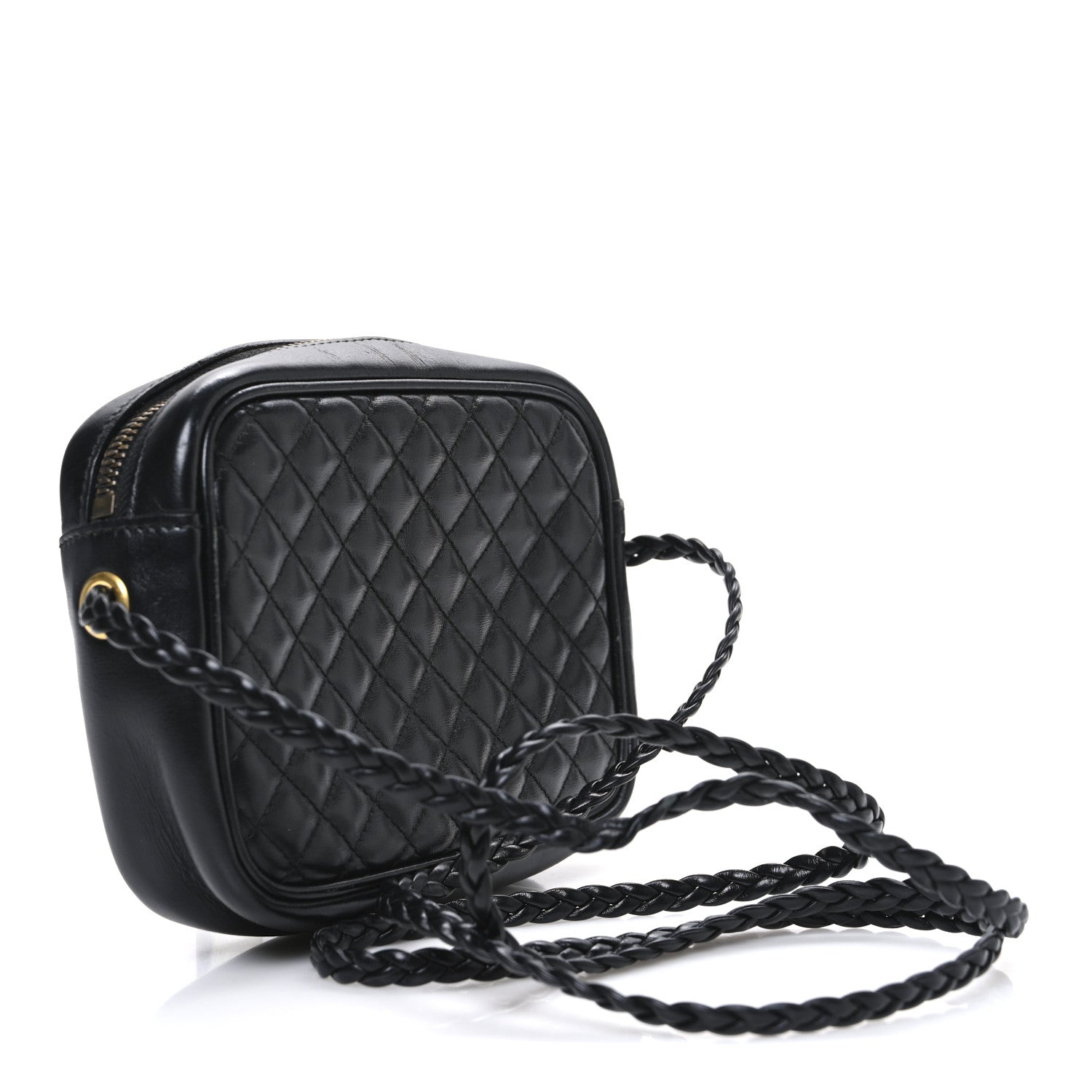 Calfskin Trapuntata Web Mini GG Shoulder Bag Black