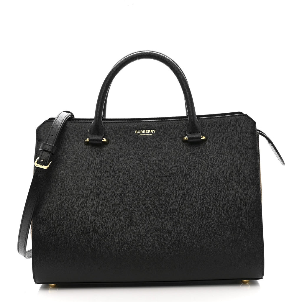 Calfskin Mega Check Small Banwell Tote Black