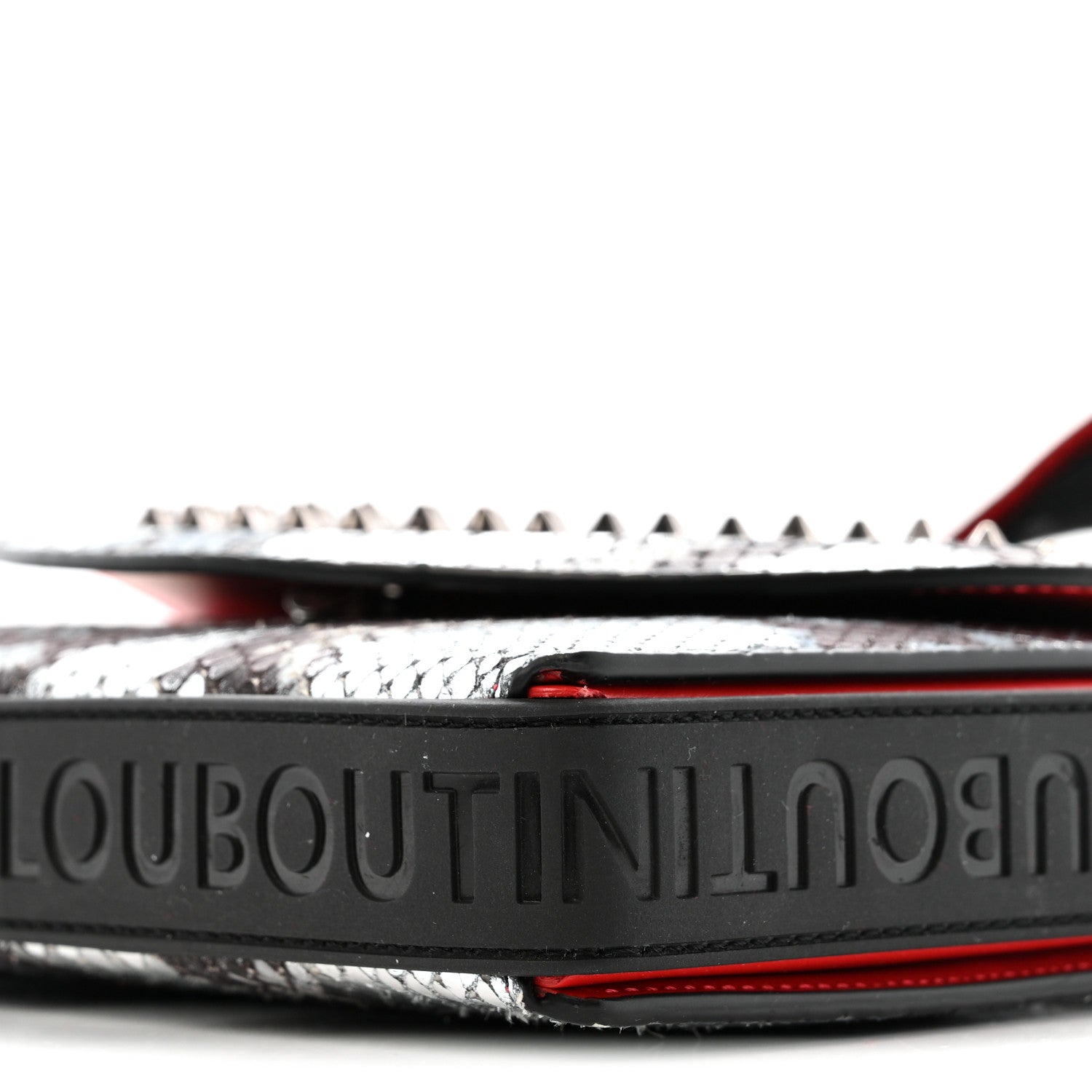 Metallic Snakeskin Spiked Explorafunk Wallet On Strap Gunmetal Black Multicolor