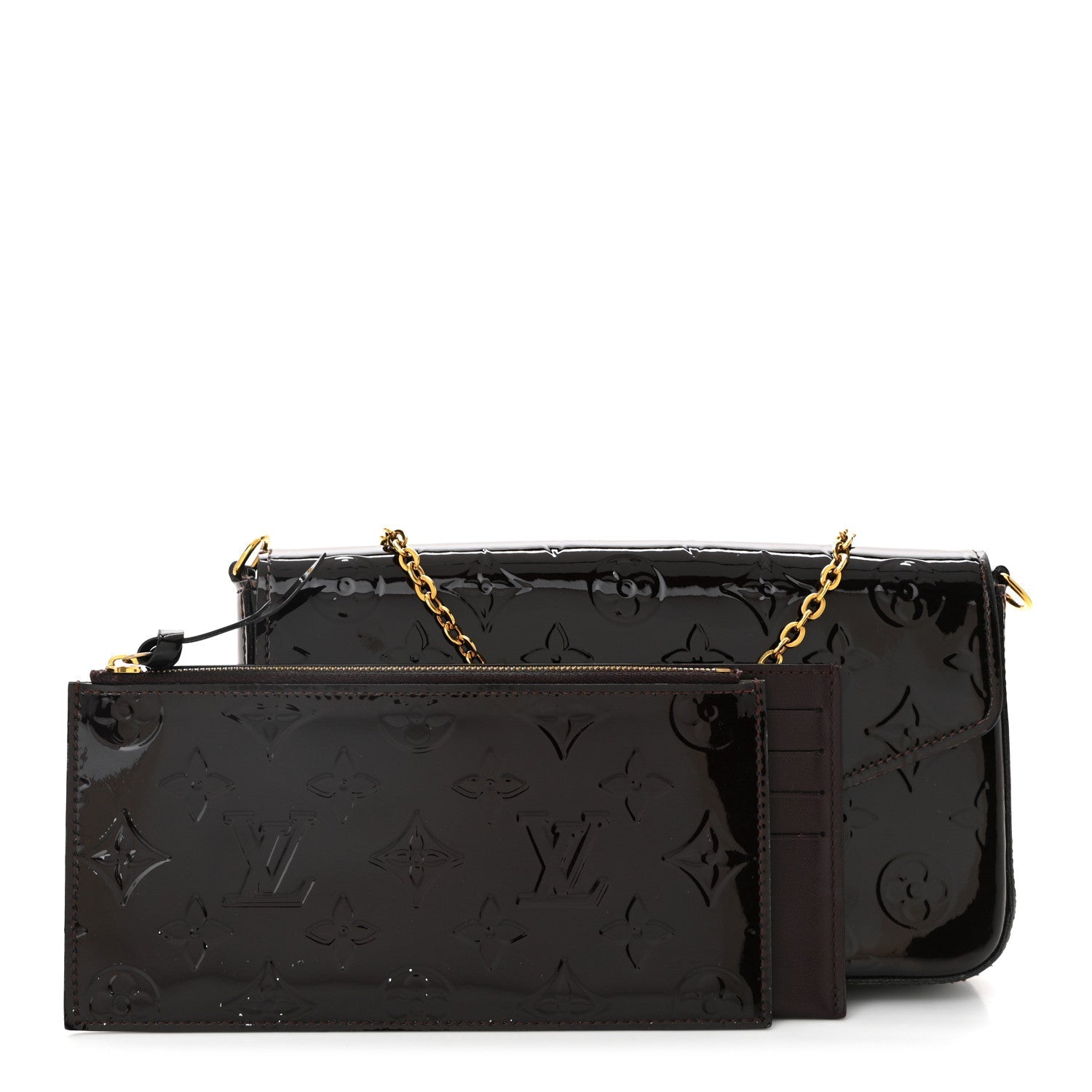 Vernis Pochette Felicie Chain Wallet Amarante