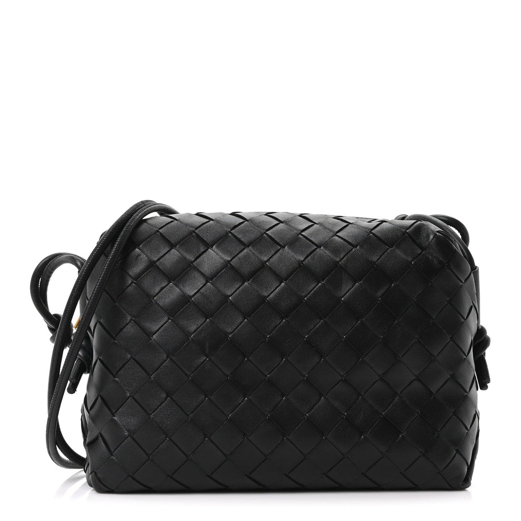 Nappa Intrecciato Small Loop Camera Bag Black
