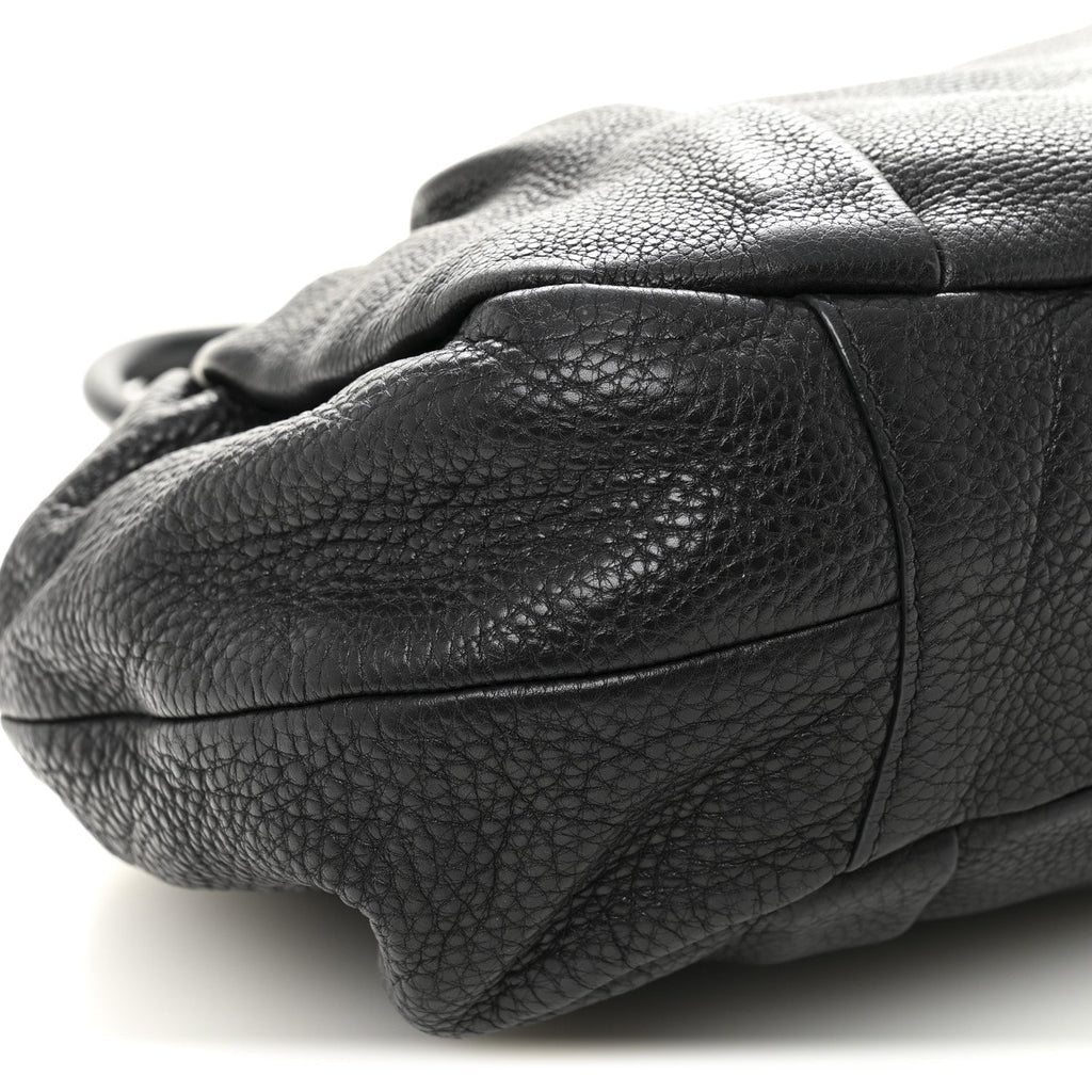 Vitello Daino Shoulder Bag Black