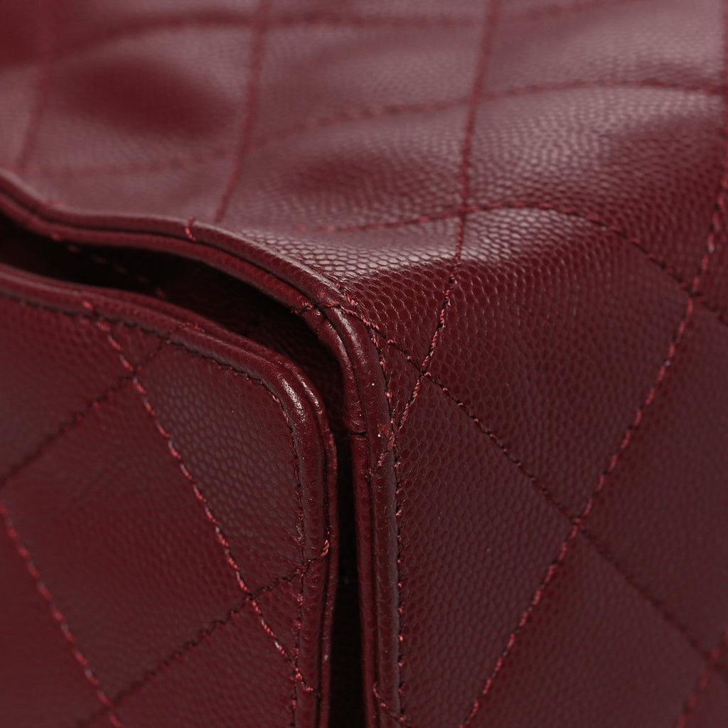 Caviar Quilted Medium Chanel 25 Handbag Burgundy