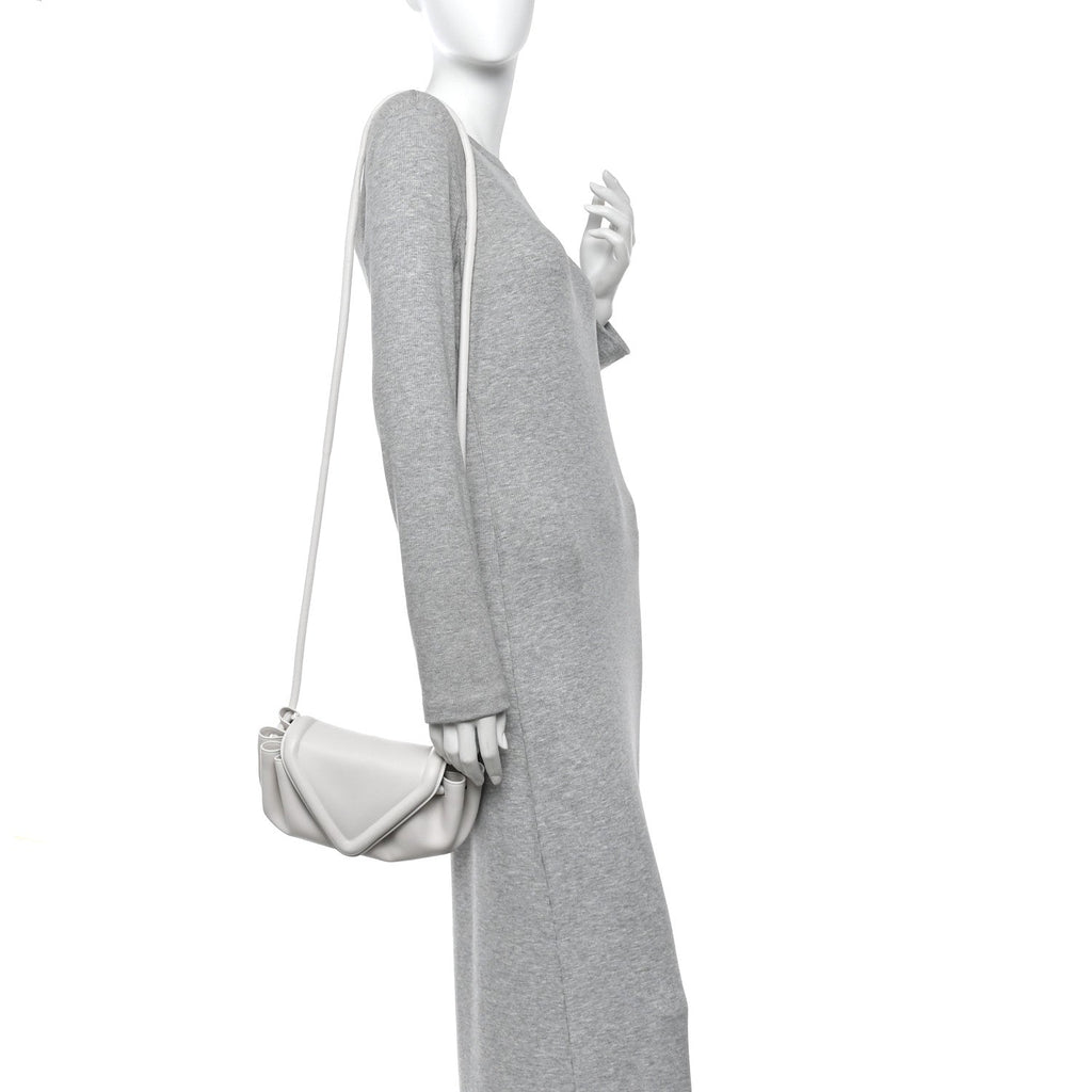 Lambskin Small Beak Triangle Flap Shoulder Bag Chalk