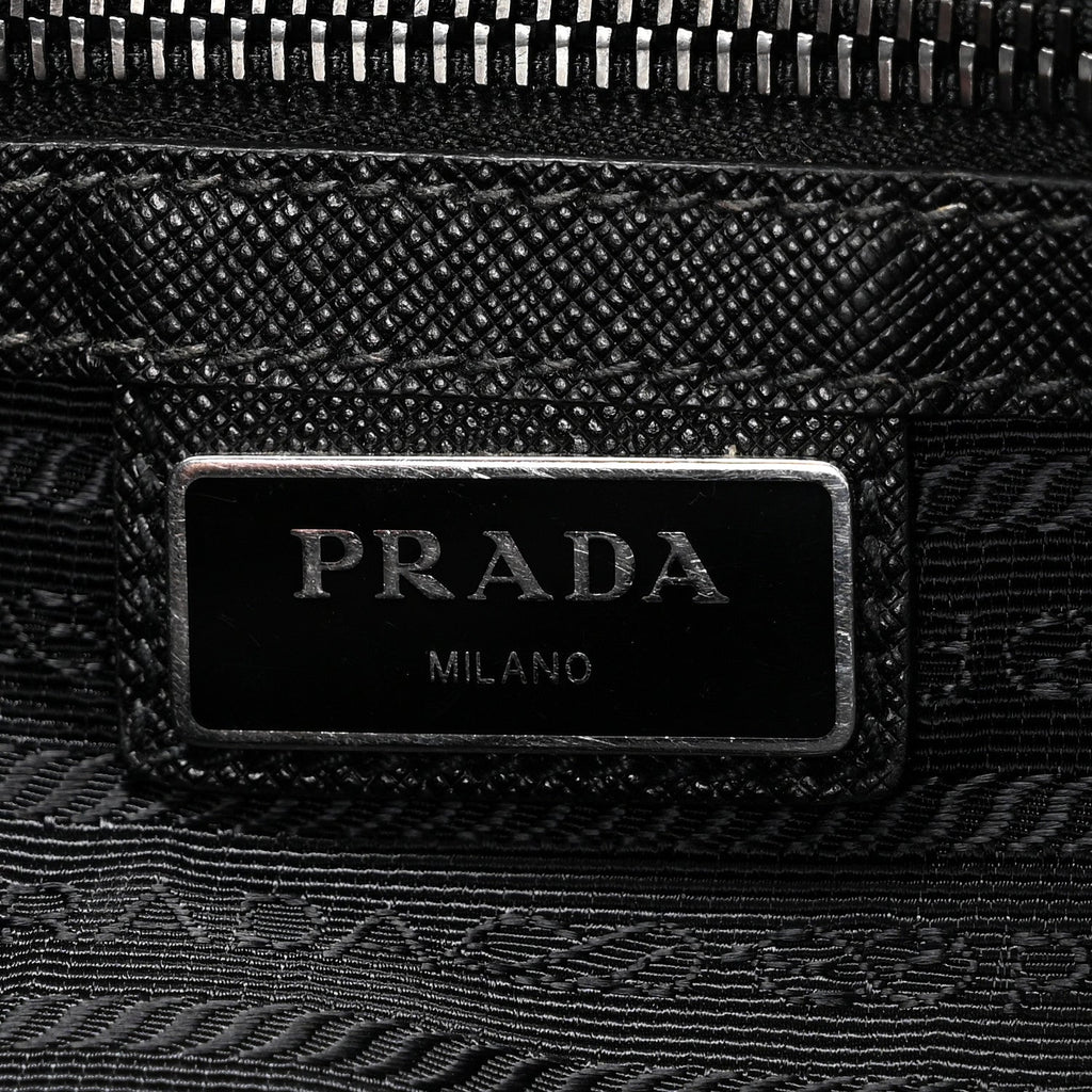 Tessuto Nylon Saffiano Pocket Single Snap Buckle Messenger Flap Bag Black Bleuette Marmo