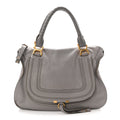 Calfskin Large Marcie Satchel Cashmere Grey