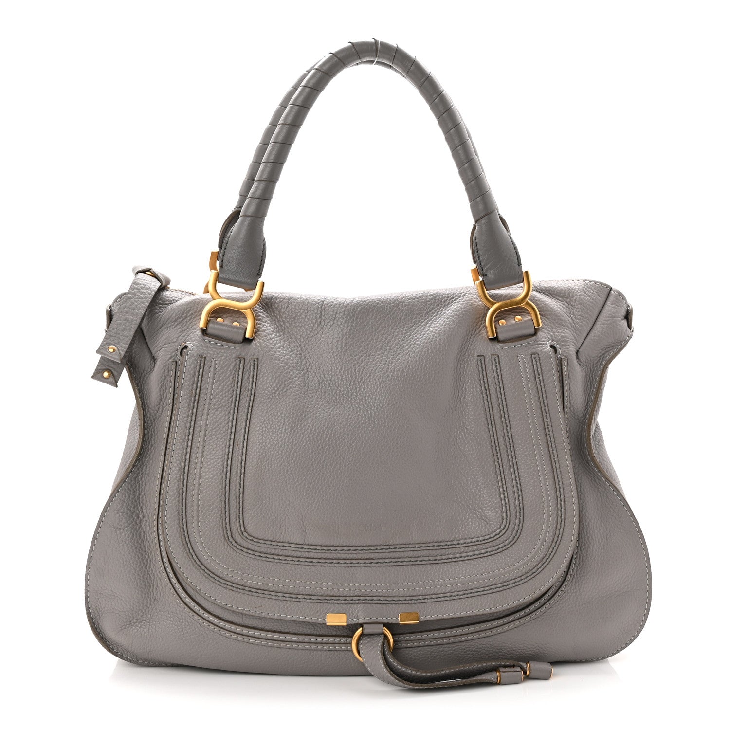 Calfskin Large Marcie Satchel Cashmere Grey