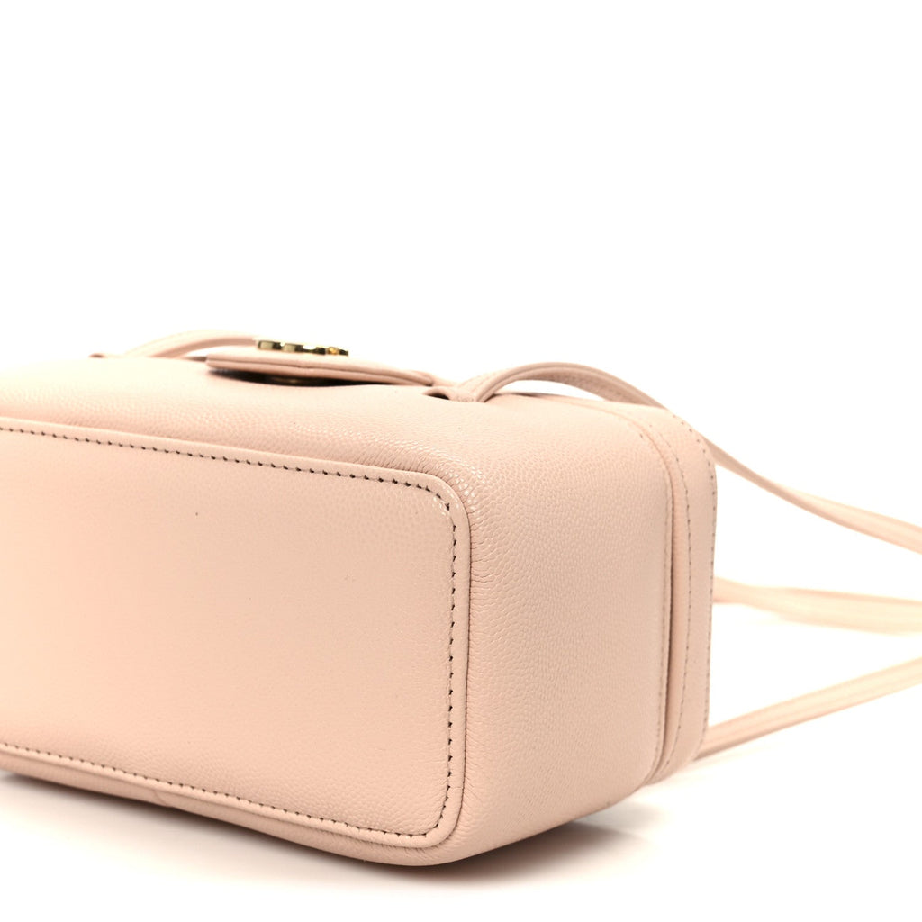 Shiny Caviar Preppy Coco Long Vanity With Strap Light Pink