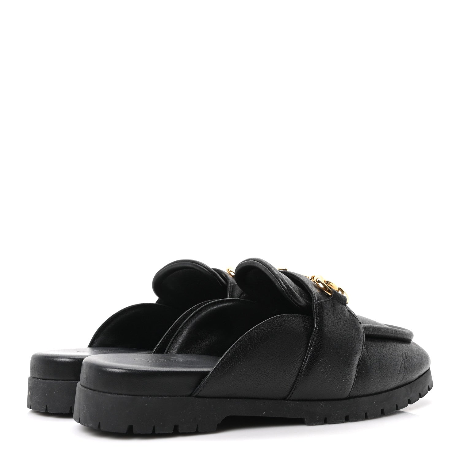 Goatskin Auroville Horsebit Mules 39.5 Black
