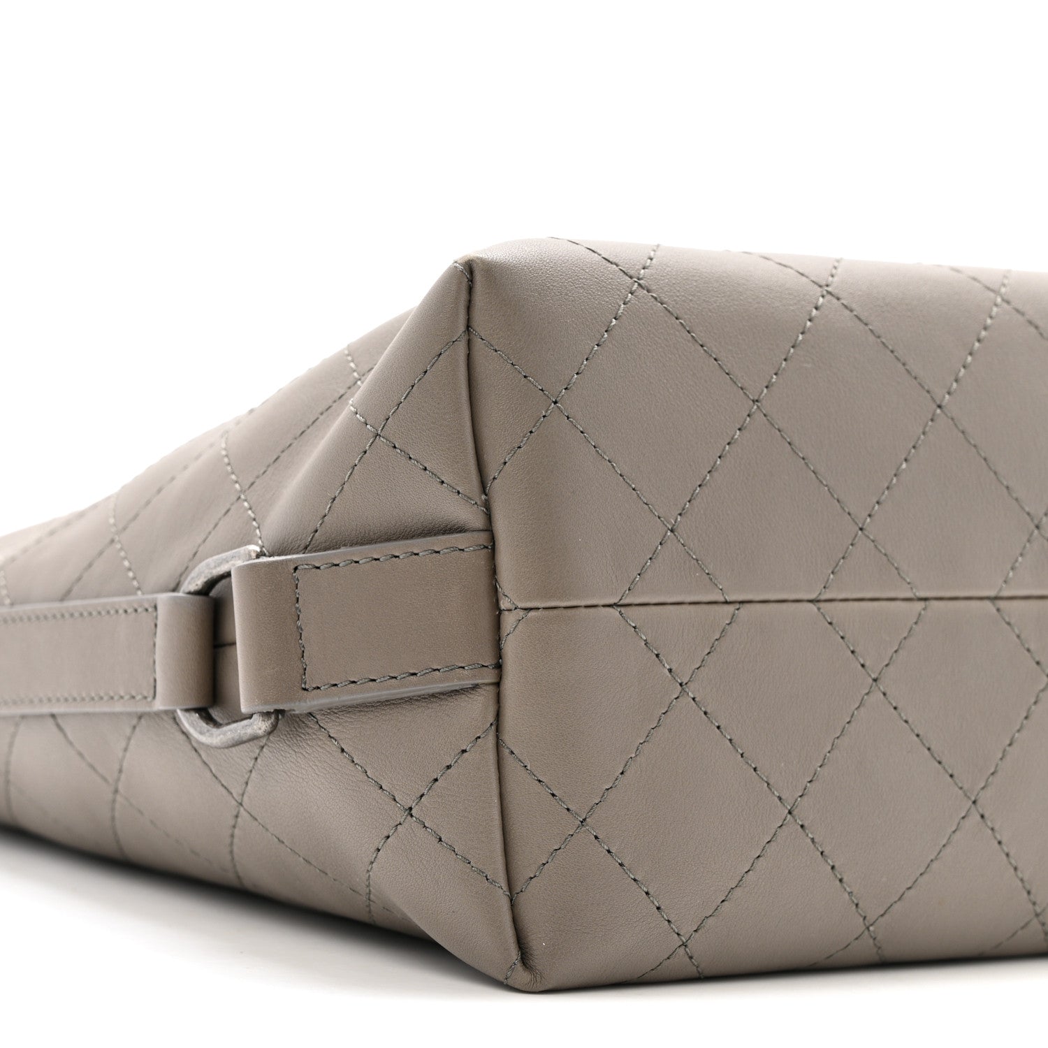 Calfskin Stitched Large Hobo Grey