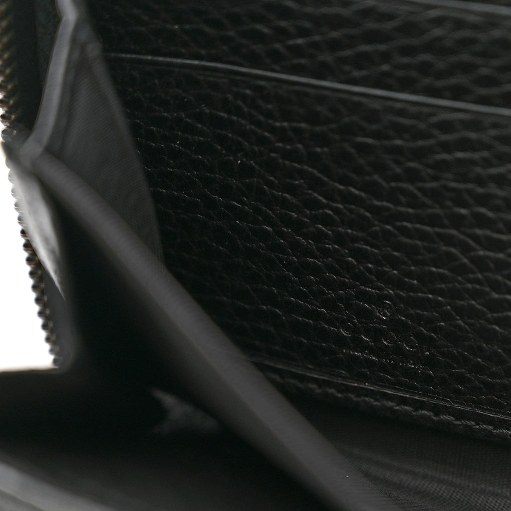 Calfskin Butterfly Zip Around Wallet Black