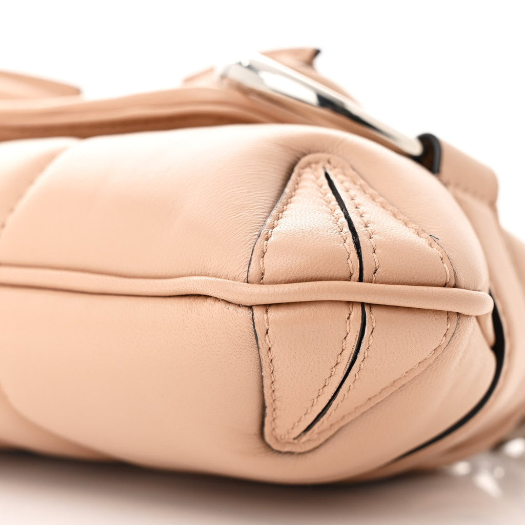 Nappa Vertical Matelasse Small Maxi Horsebit Chain Shoulder Bag Beige