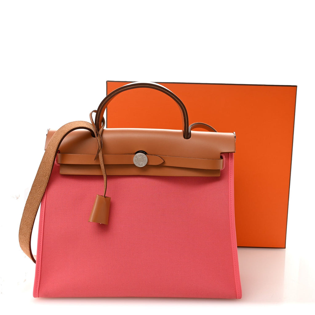 Vache Hunter Toile Herbag Zip 31 PM Rose Azalee Natural