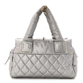Nylon Coco Cocoon Zipped Tote Silver