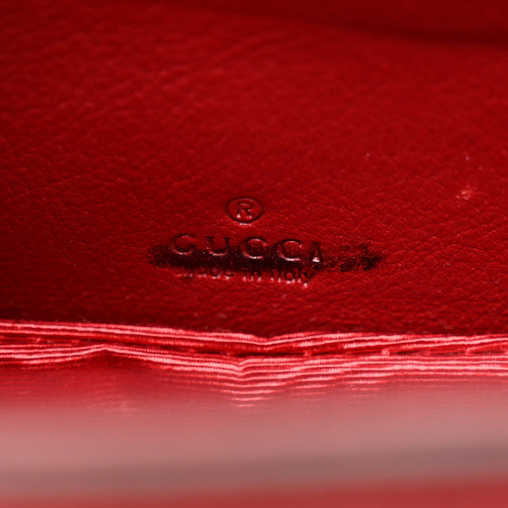 Moire Fabric Calfskin Rhinestone Monogram Monochrome Lizard Embossed Mini Bamboo 1947 Top Handle Chain Bag Red