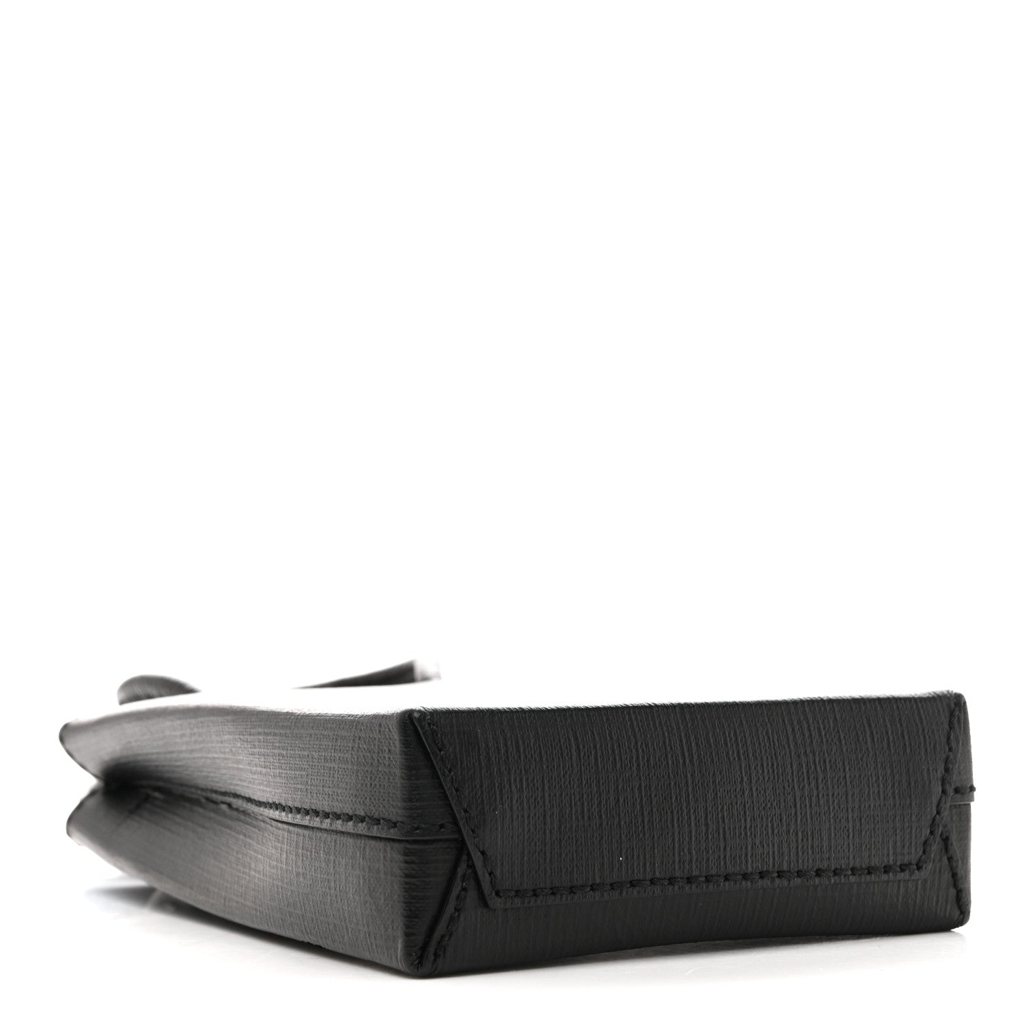 Squared Calfskin Logo Shopping Phone Holder Bag Black