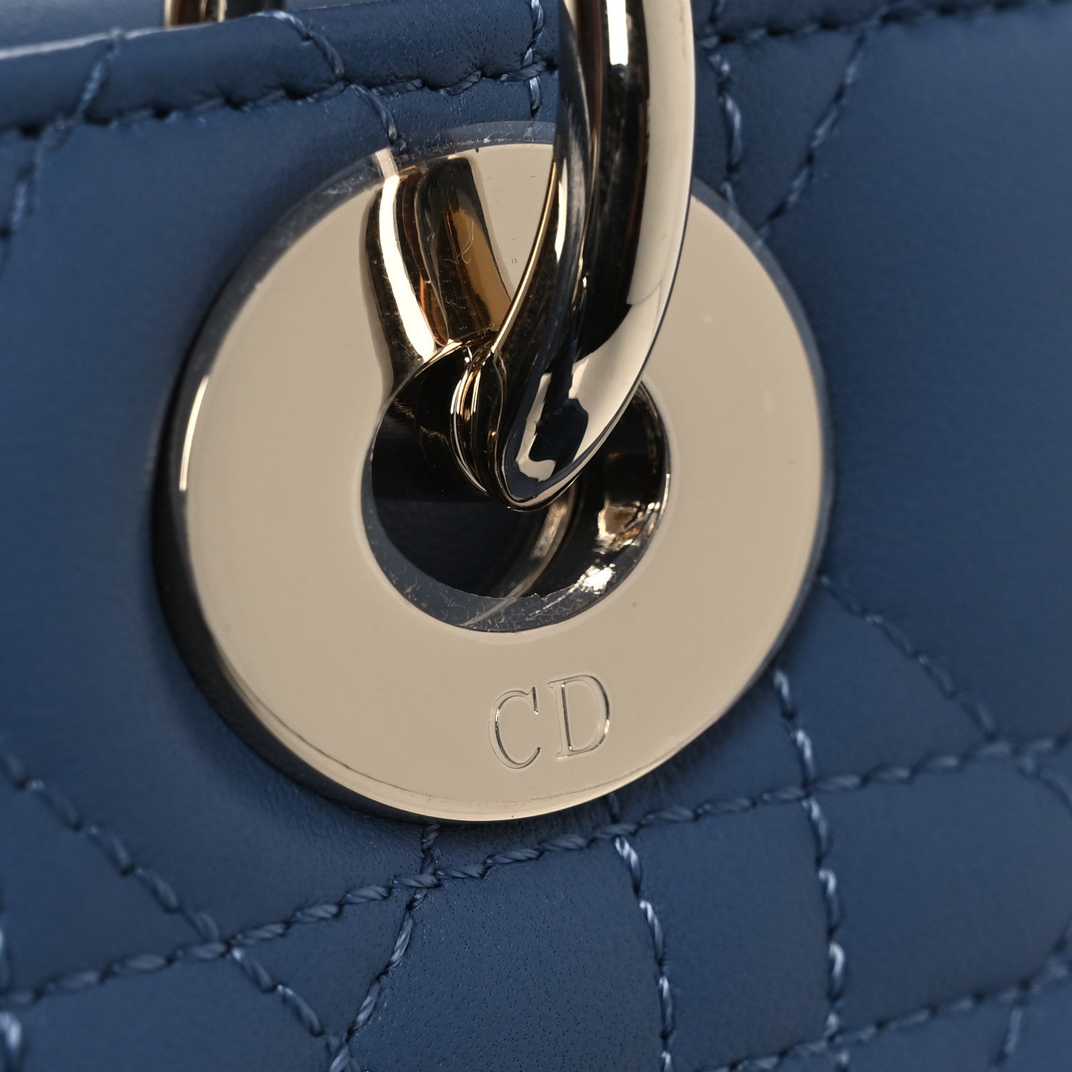 Lambskin Cannage Small My ABCDior Lady Dior Blue Denim