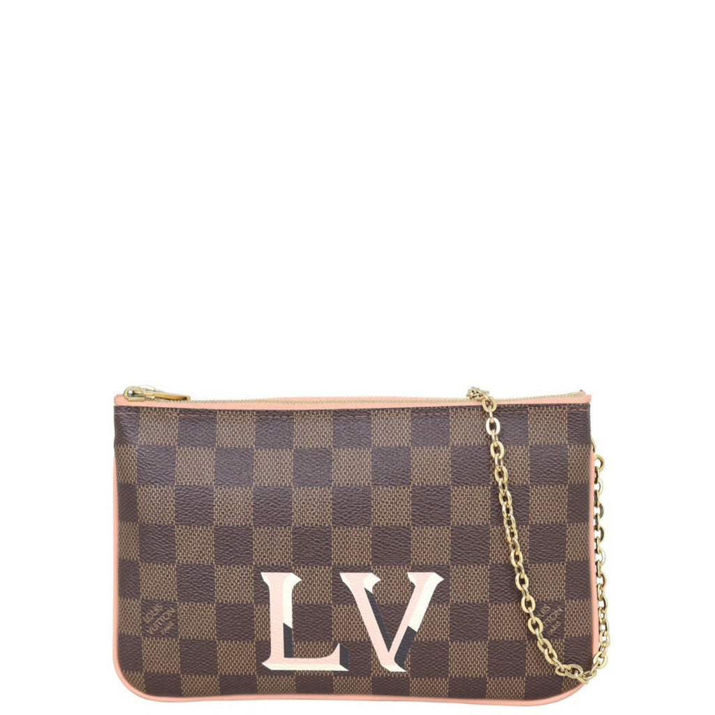 Louis Vuitton Double Zip Pochette Damier Ebene