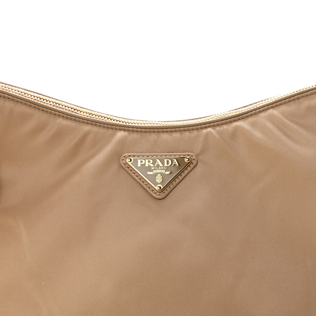 Re-Nylon Vitello Large Aimee Shoulder Bag Cammello