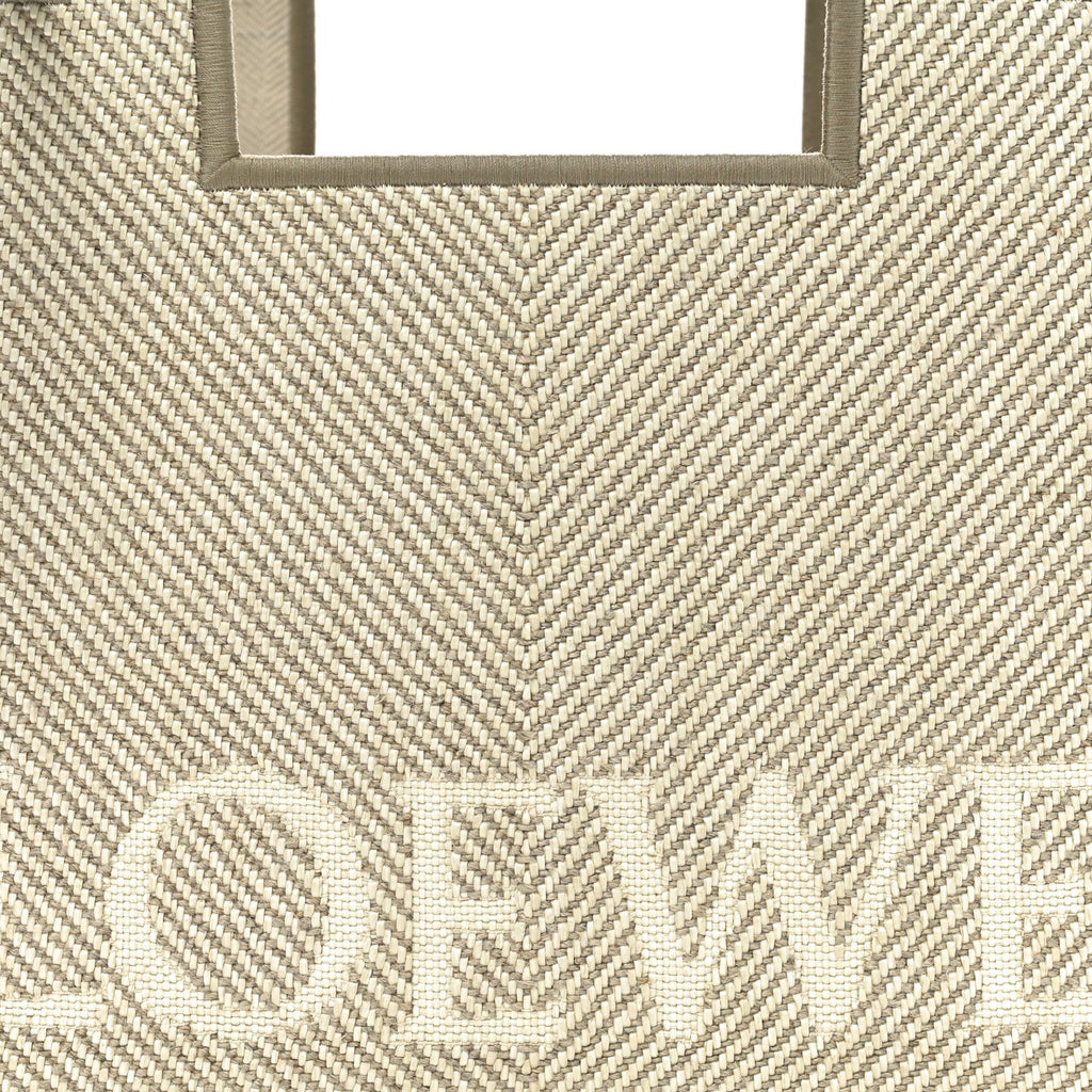 Jacquard Canvas Small Font Tote Ecru