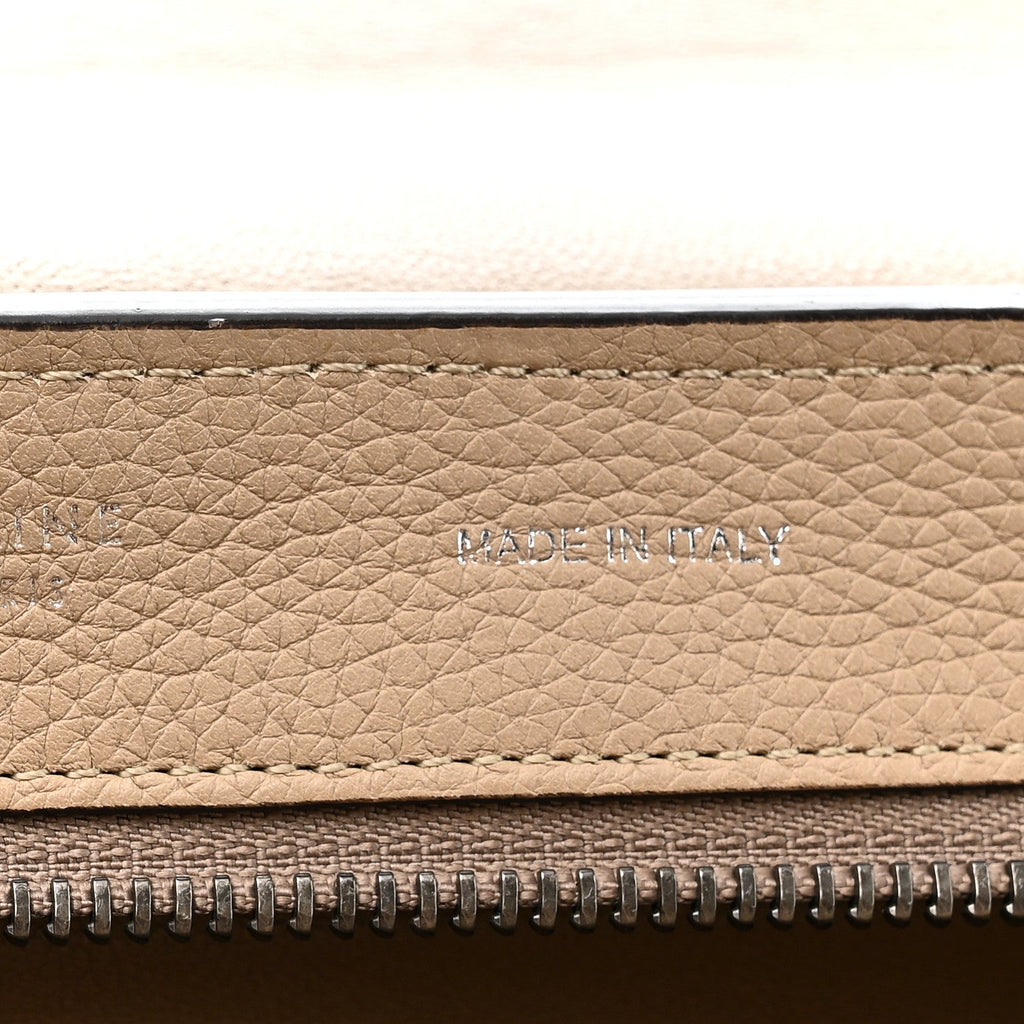 Drummed Calfskin Suede Medium Trapeze Dune
