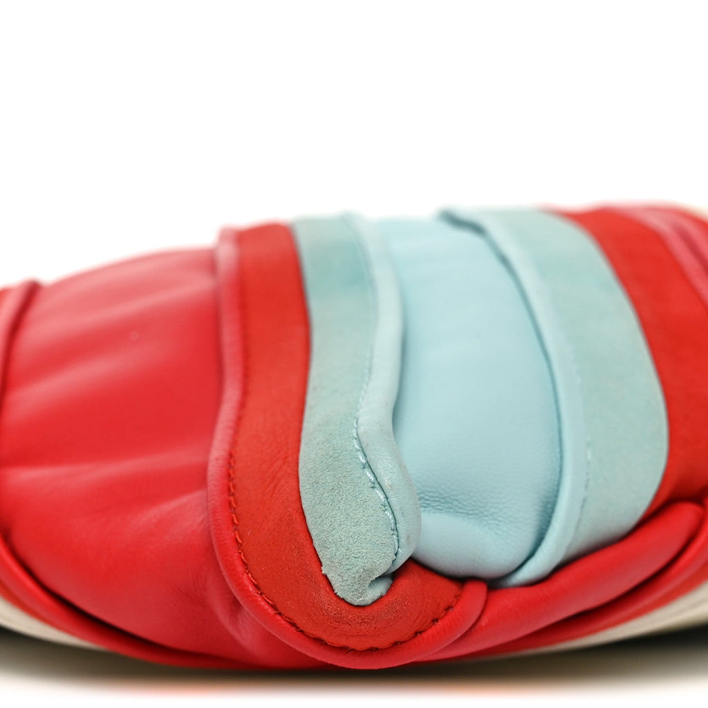 Calfskin Striped Small Hop Ivory Multicolor