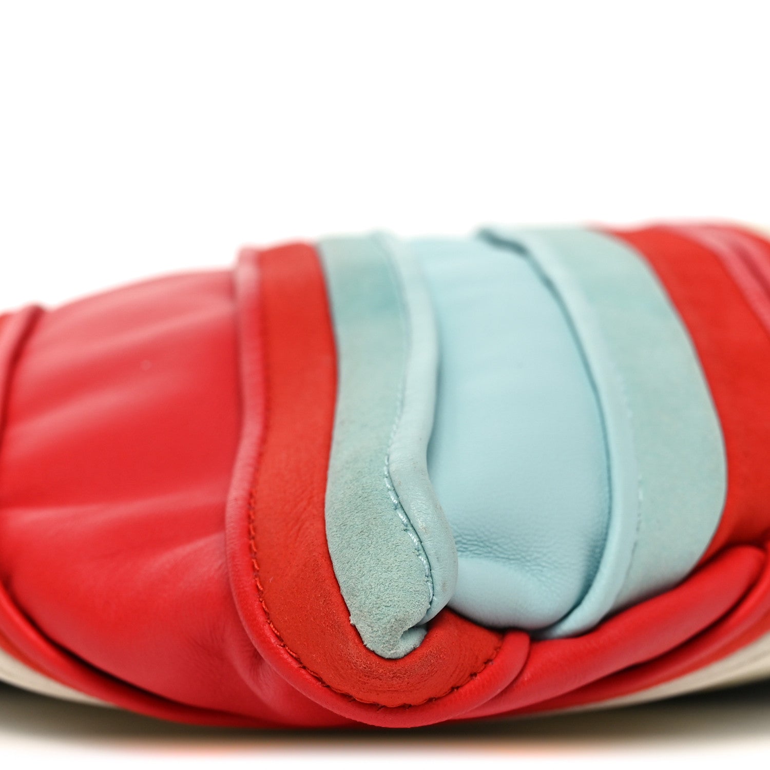 Calfskin Striped Small Hop Ivory Multicolor