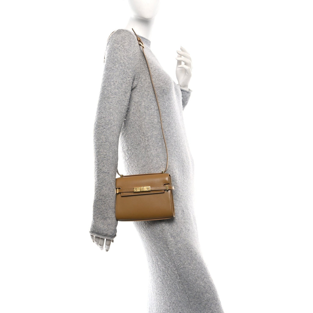 Smooth Calfskin Mini Manhattan Shoulder Bag Natural Tan