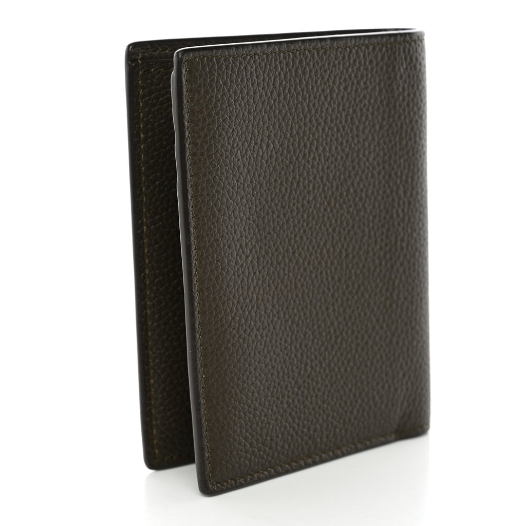 Calfskin Techno Credit  Wallet Dark Khaki