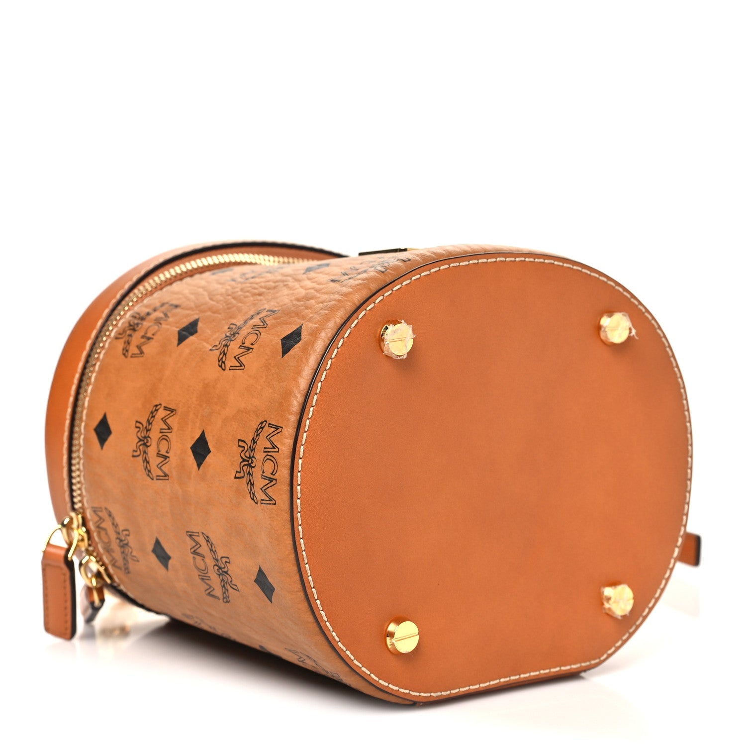 Visetos Small Cylinder Crossbody Bag Cognac