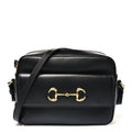 Textured Calfskin Small Horsebit 1955 Shoulder Bag Black
