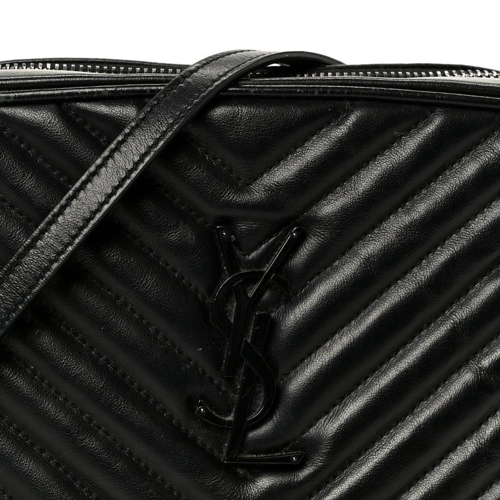 Calfskin Matelasse Monogram Monochrome Lou Camera Bag Black