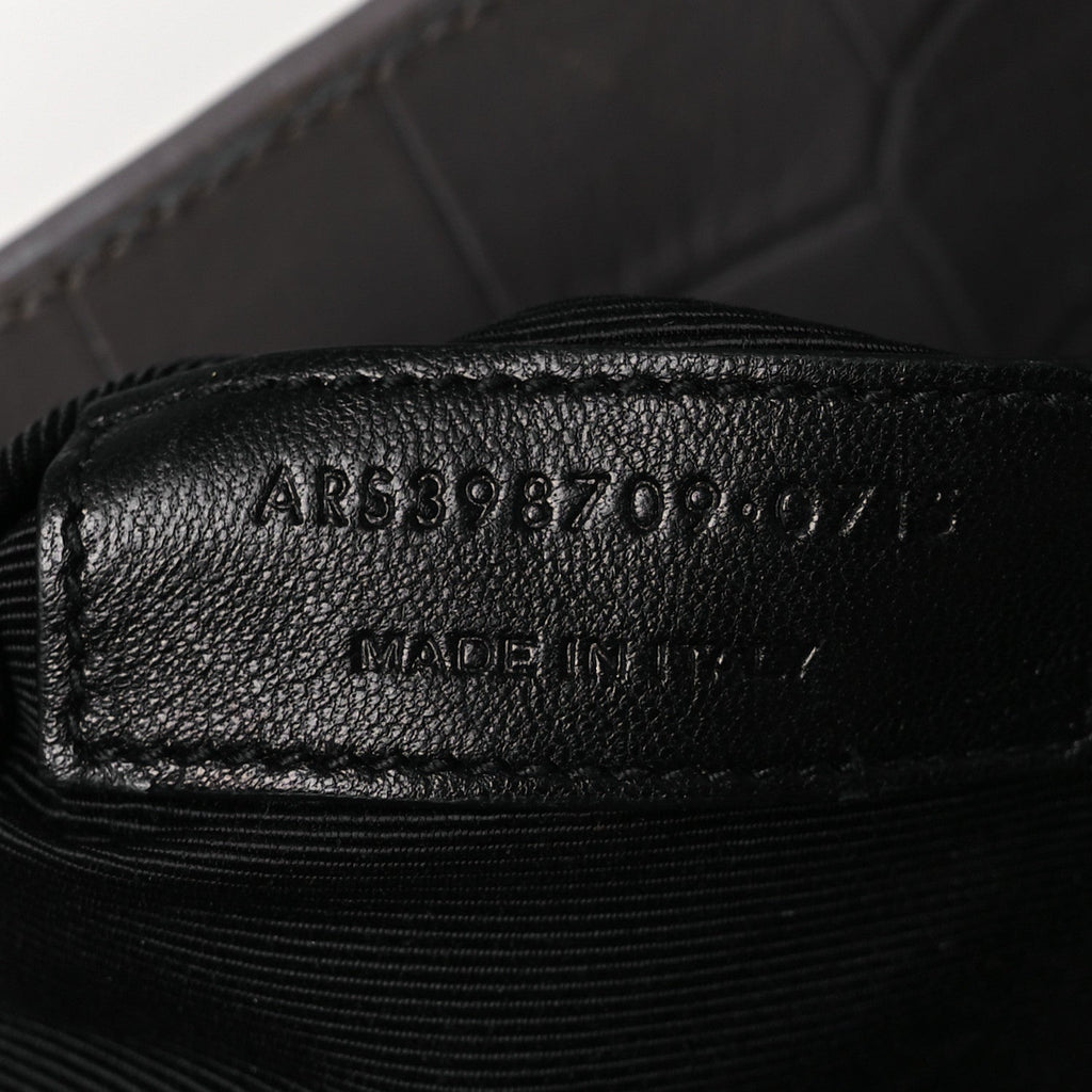 Calfskin Crocodile Embossed Small Sac de Jour Fog