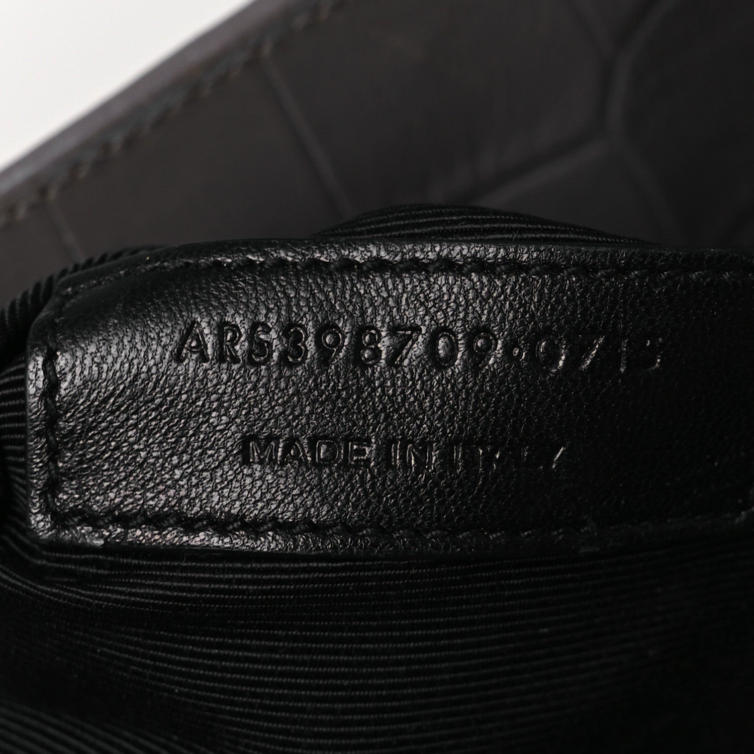 Calfskin Crocodile Embossed Small Sac de Jour Fog