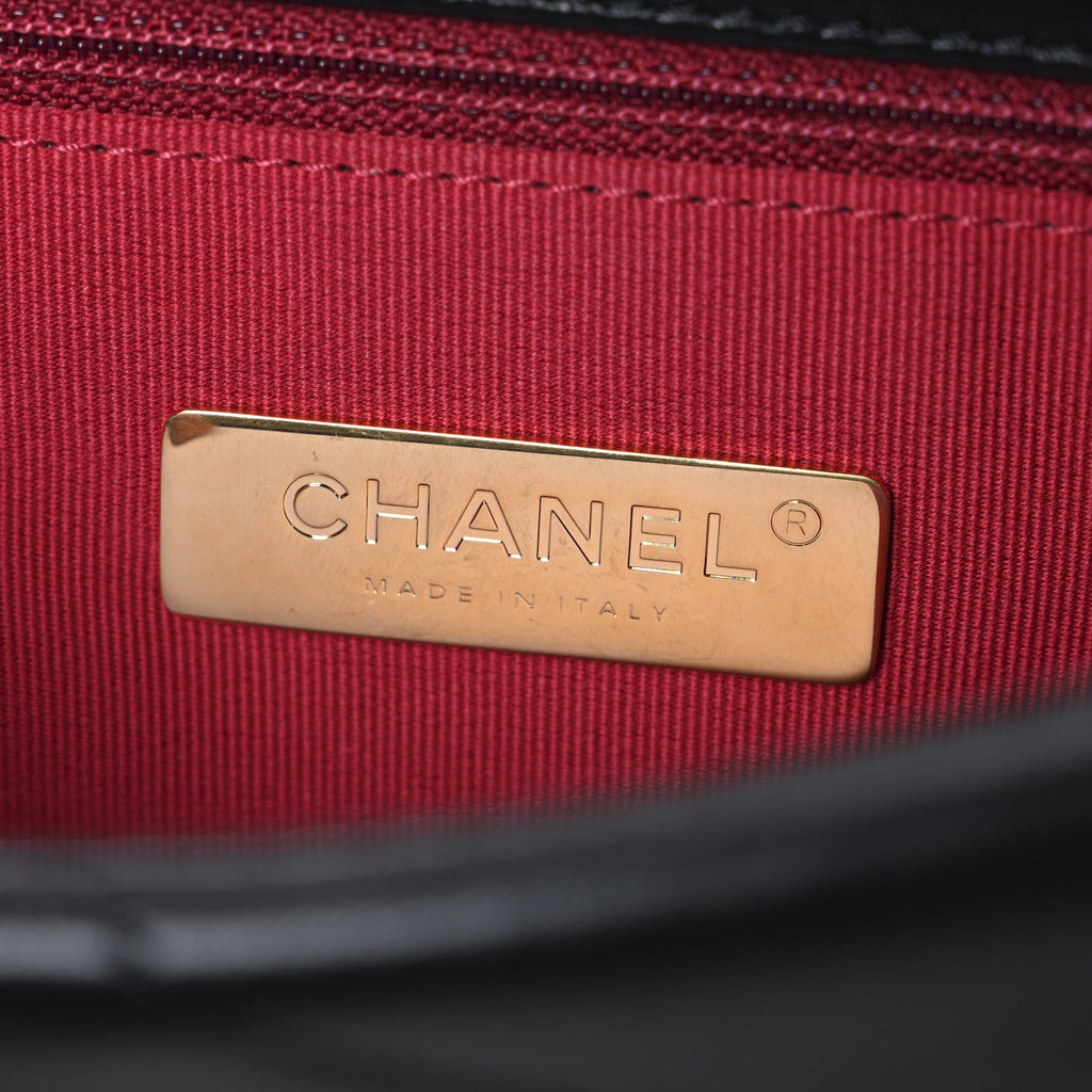 Lambskin Quilted Large Chanel 19 Flap Black