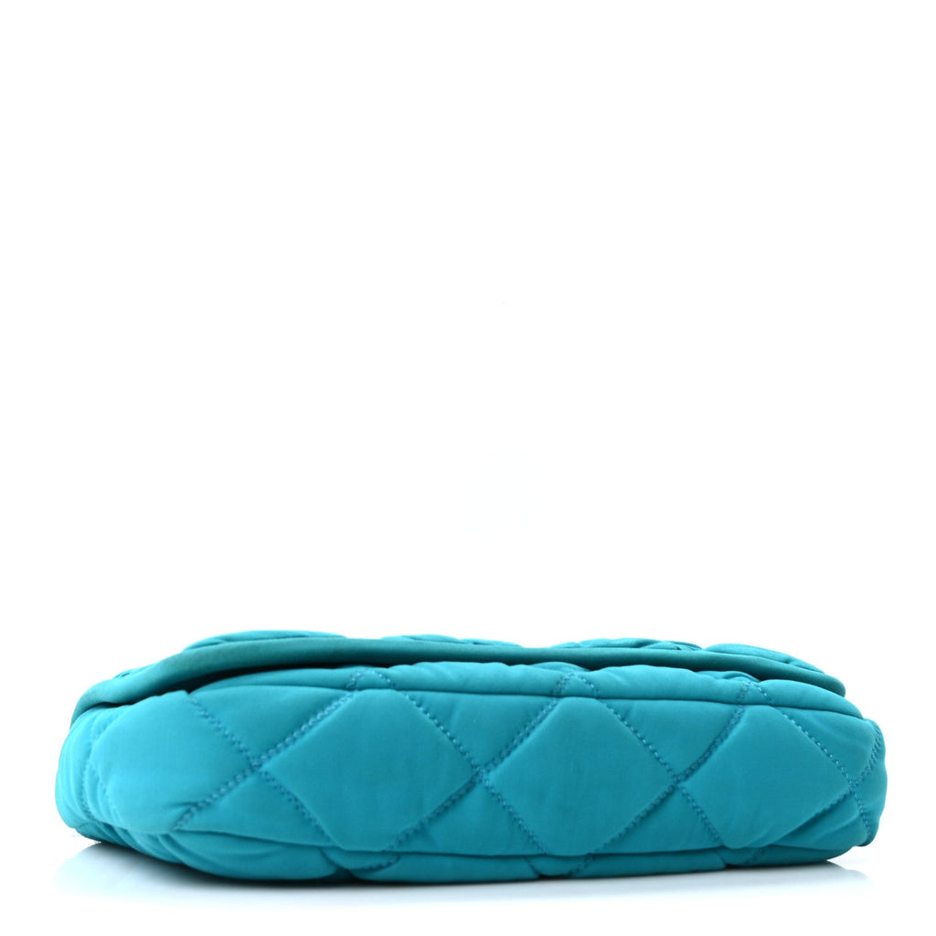 Nylon Bubble Quilt Medium Flap Turquoise