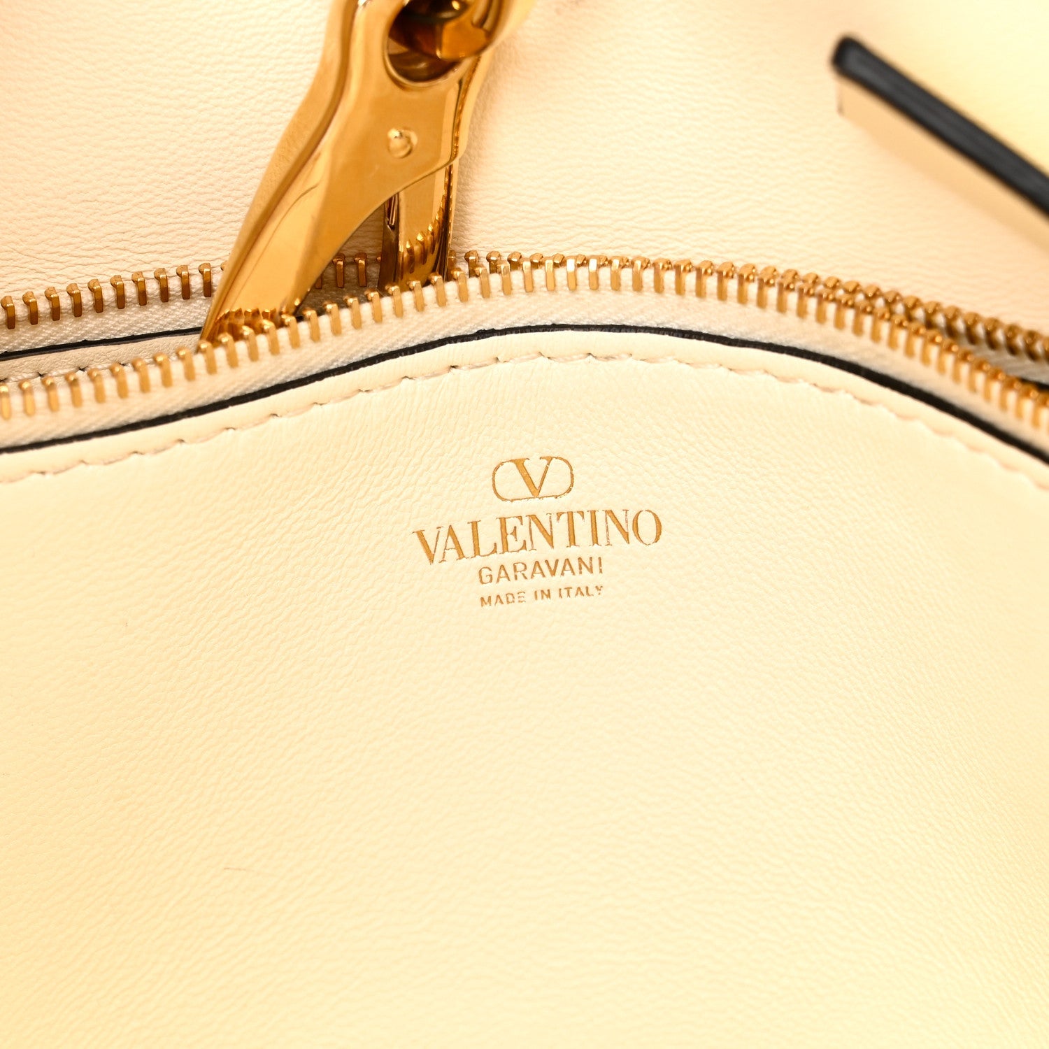 Calfskin VLogo Bucket Bag White