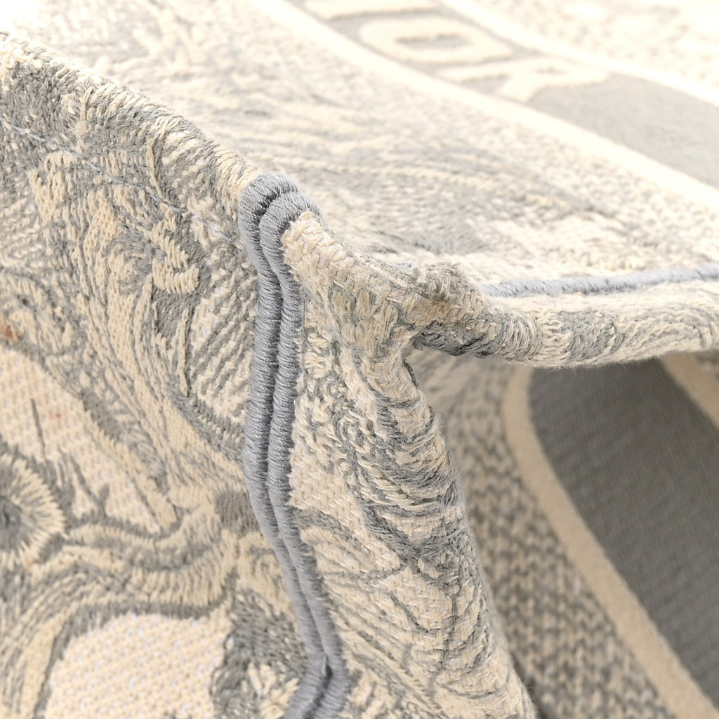 Canvas Embroidered Medium Dioriviera Toile De Jouy Book Tote Gray