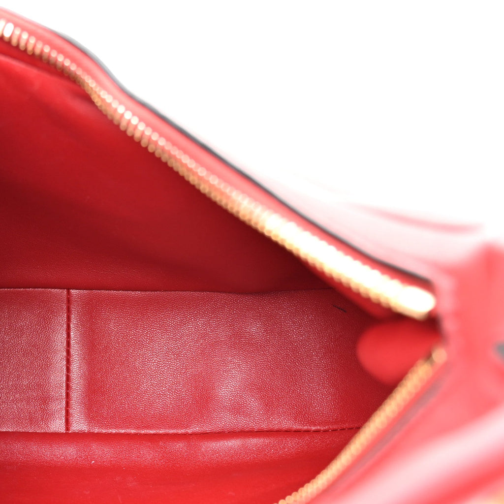 Calfskin Stud Sign Zip Hobo Rosso Valentino